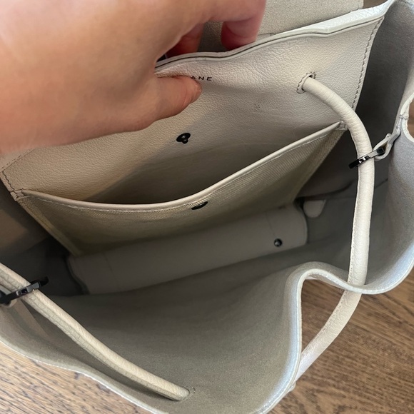Everlane Petra Leather Backpack in white main image 4